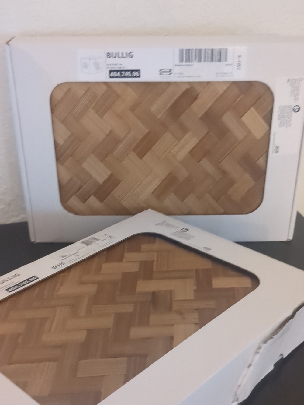 TWO - SMALL Ikea BULLIG Box, bamboo/brown 404.745.96 NIP